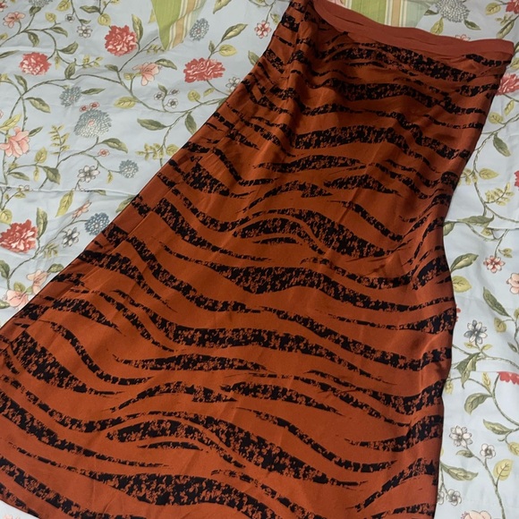 Anine Bing Silk Rust Zebra Skirt - Picture 7 of 8